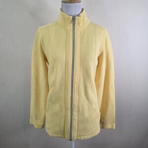 Tommy Bahama Women’s Medium Aruba Yellow Full Zip Sweatshirt Jacket Cotton Blend